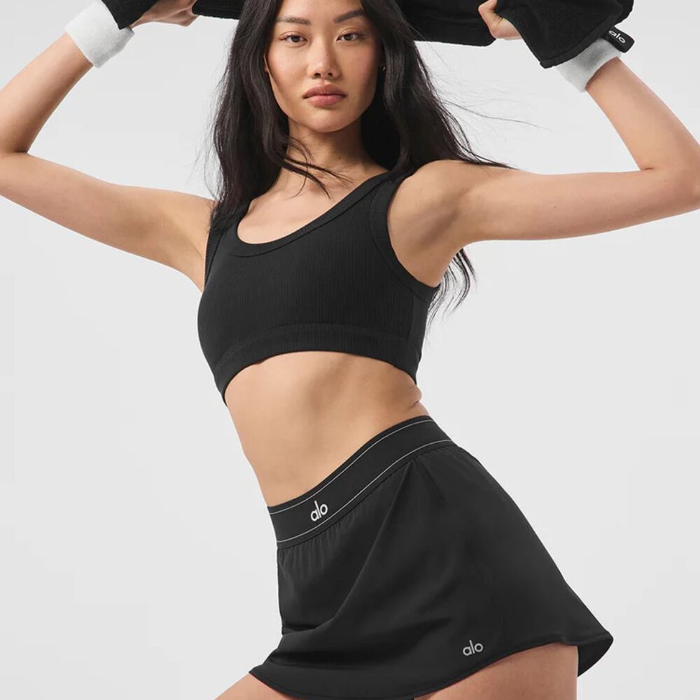 ALO Yoga Wellness Classic Black Sports Bra Top Sz M